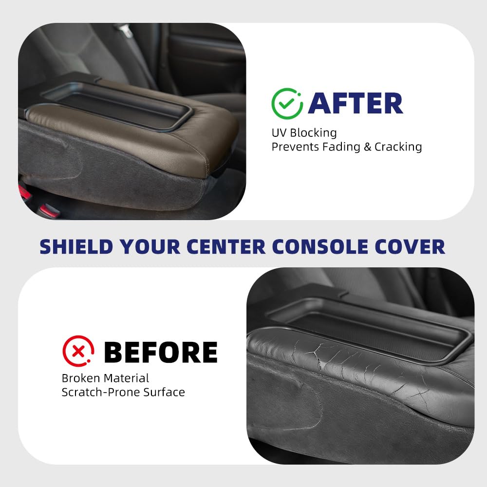 PIT66 Center Console Armrest Lid Cover Kit, Compatible with 99-07 Silverado Avalanche Suburban Tahoe Sierra Yukon Light Grey CCLK-CHGM-001-LGY,19127364,19127365,19127366