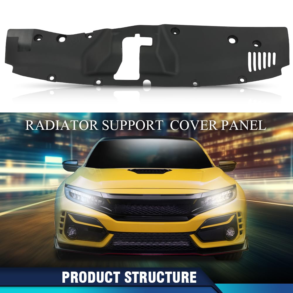 PIT66 Front Upper Radiator Cover Panel Compatible with Civic 2016-2021 74127-TBA-A00，74127TBAA00