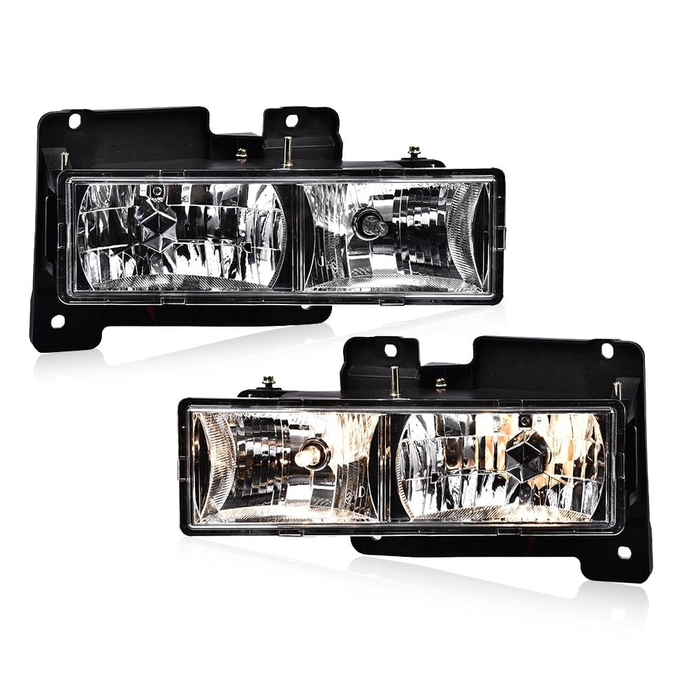 PIT66 Headlights Assembly Fit 1994-1998 Chevy C10 C/K 1500/2500/3500