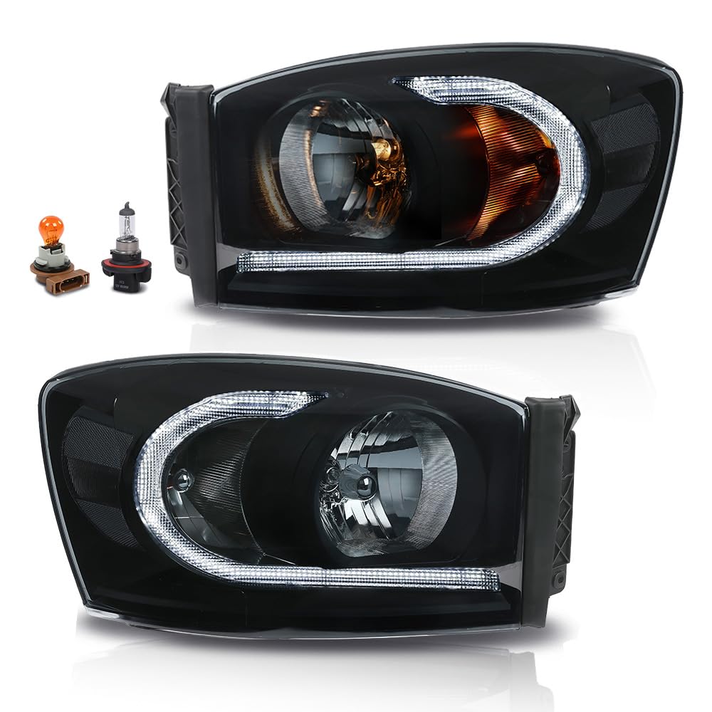 PIT66 LED Light Bar Headlights Assembly Fit 2006-2008 Dodge Ram 1500