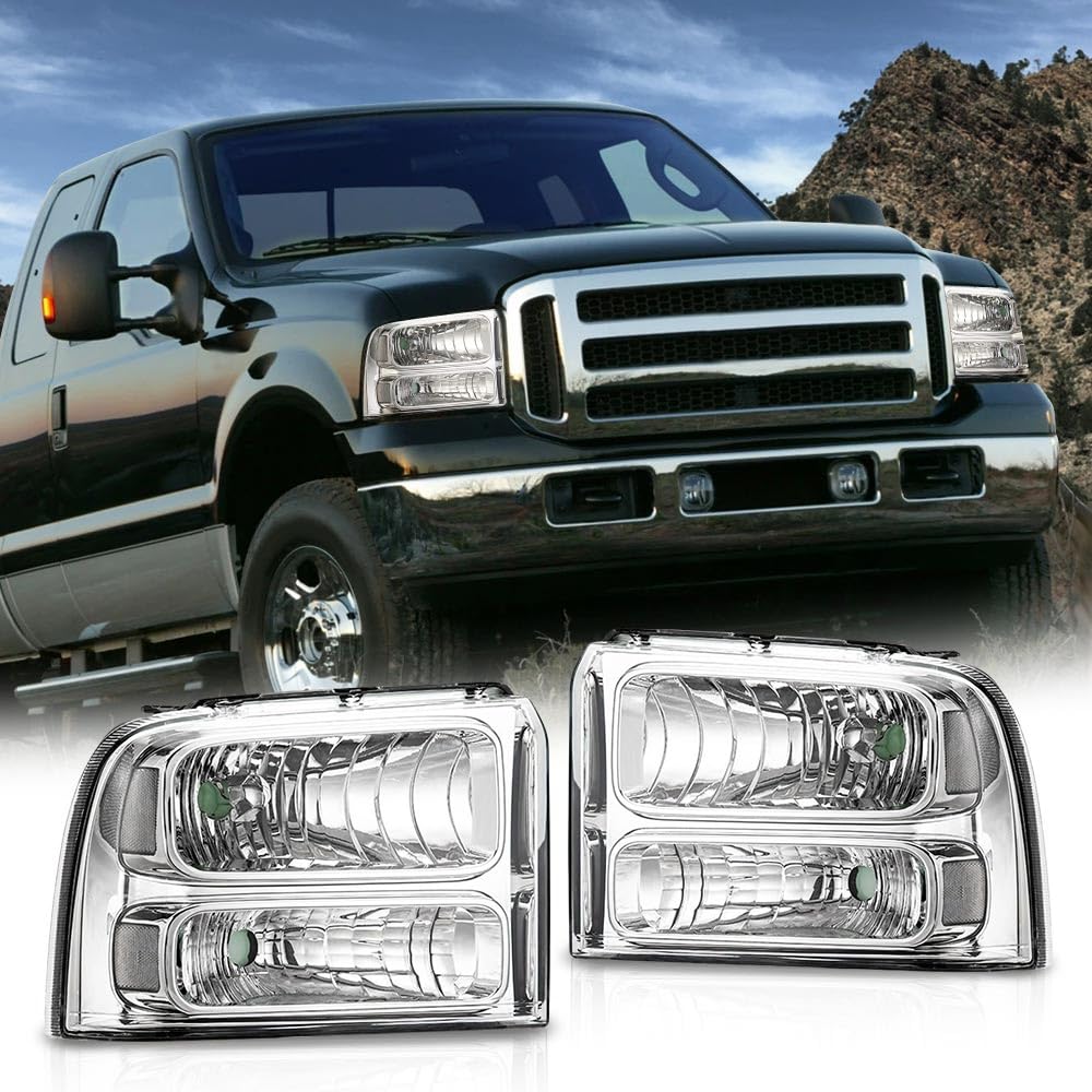 PIT66 Headlights Assembly Fit 2005-2007 Ford F250 F350 F450 F550 Super Duty