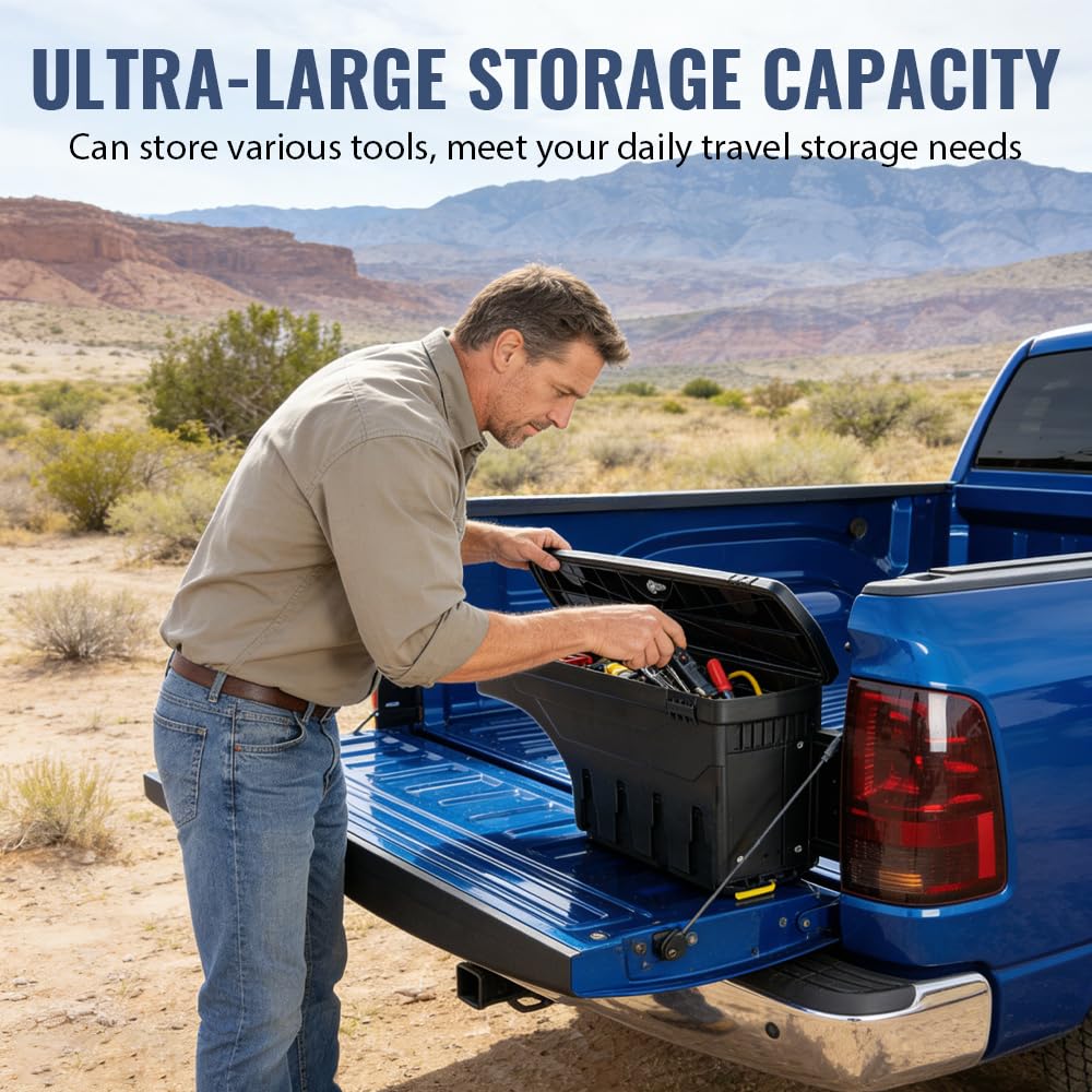 PIT66 Truck Bed Storage Box Compatible with Dodge Ram 1500 2019 2020 2021 Lockable Tool Box Right Passenger Side