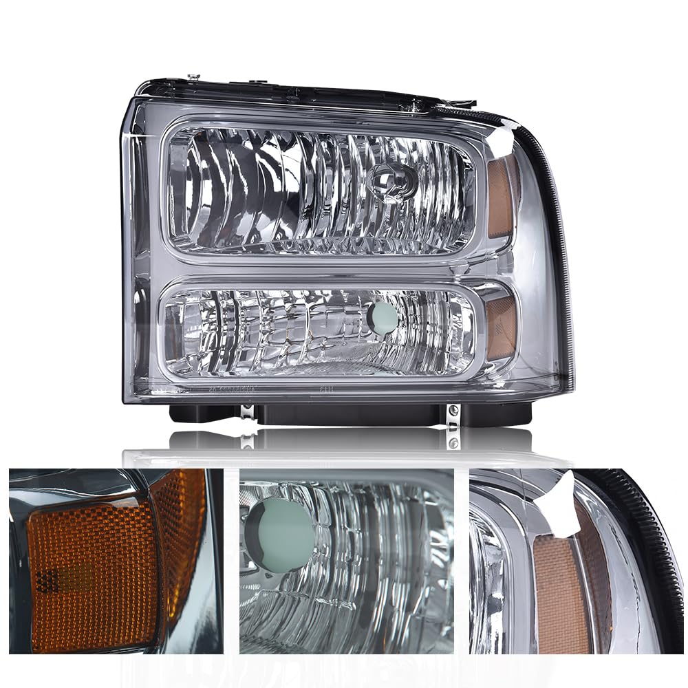 PIT66 Headlights Assembly Fit 1999-2004 Ford F250 F350 F450 F550 Super Duty