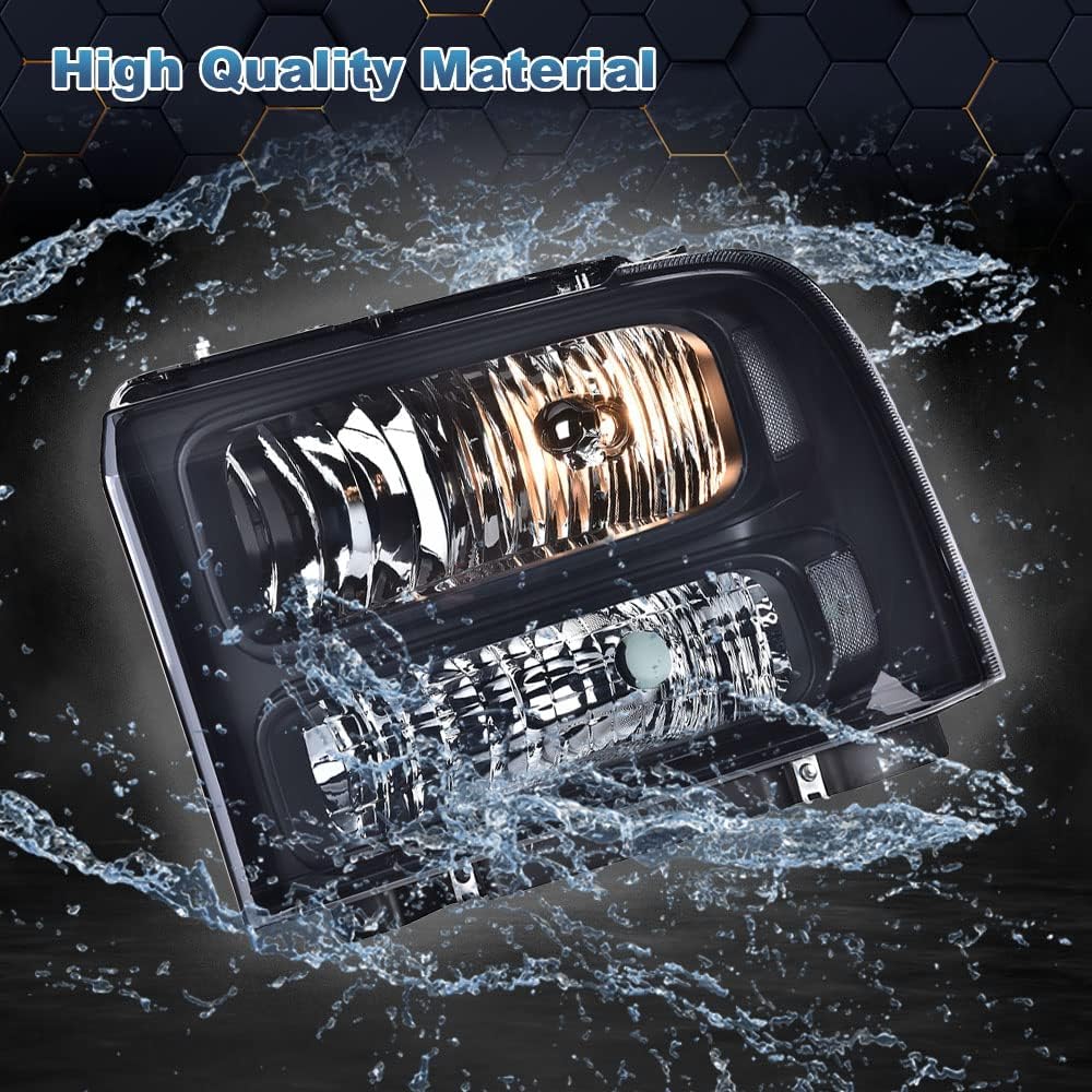 PIT66 Headlights Assembly Fit 1999-2004 Ford F250 F350 F450 F550 Super Duty