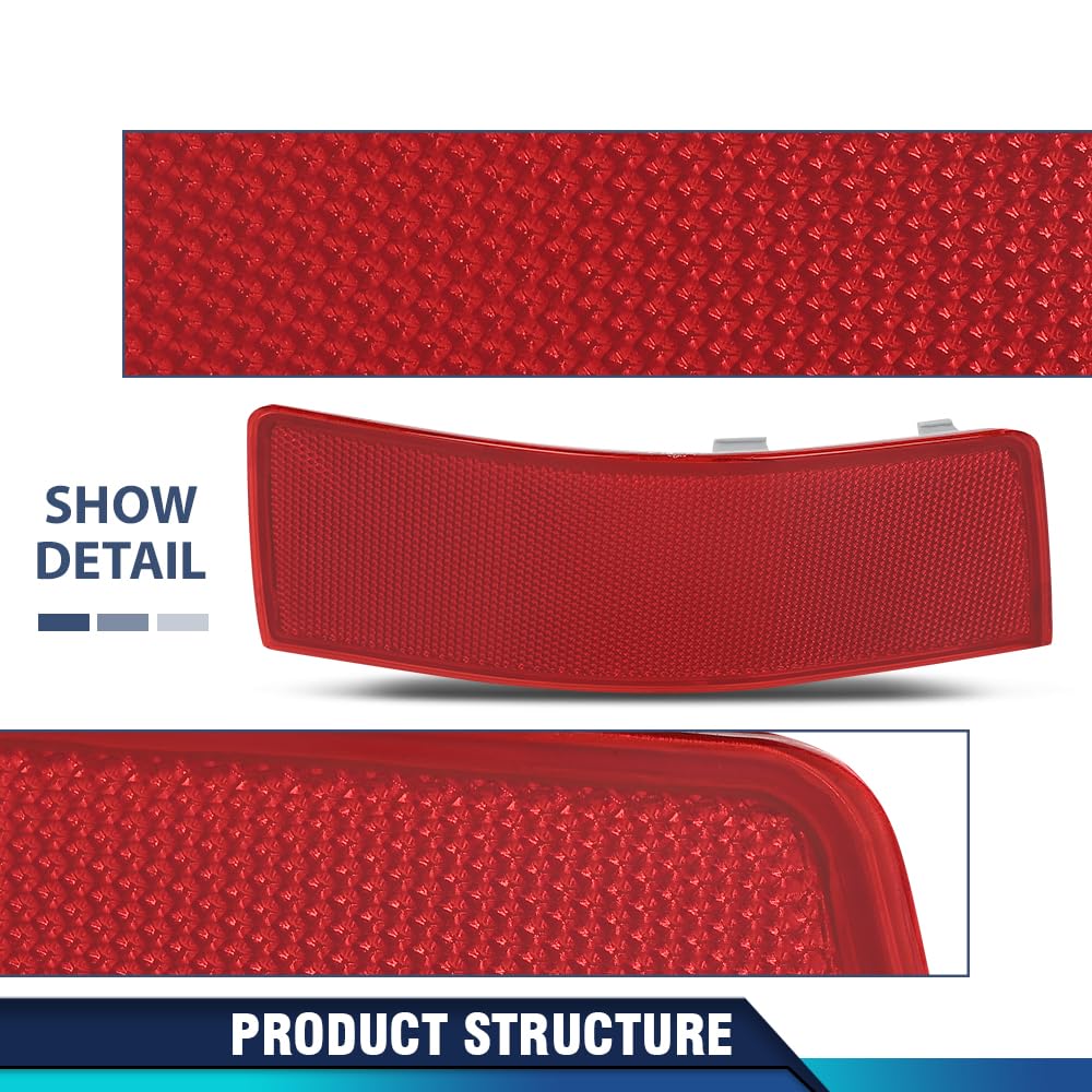 PIT66 Rear Bumper Reflector Lights 1 Pair, Red