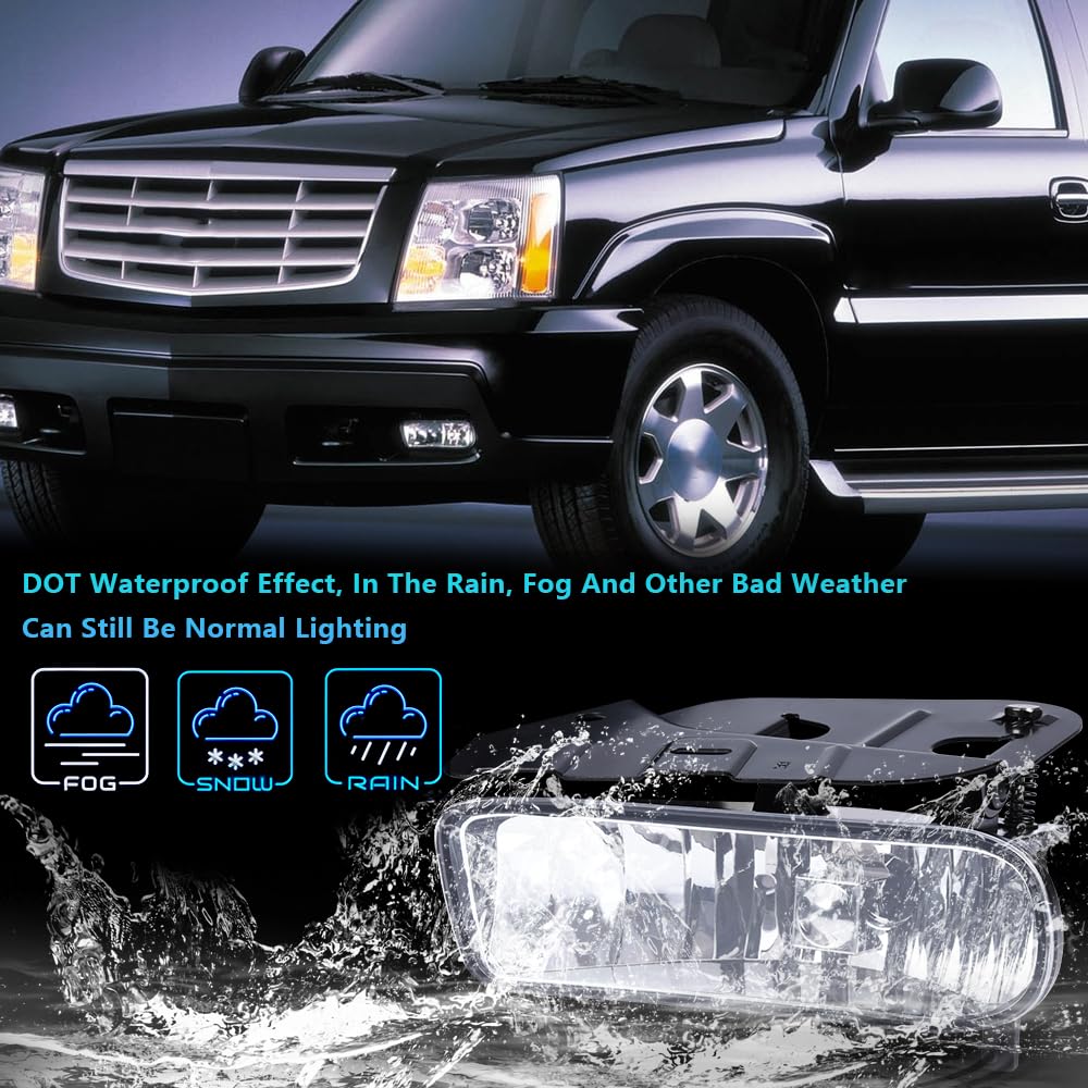 PIT66 Front Bumper Fog Lights Compatible with 2002-2006 Cadillac Escalade