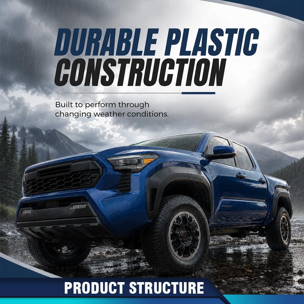 PIT66 Front Bumper Left End Extension PP Black Fit Toyota Tacoma 2024-2025