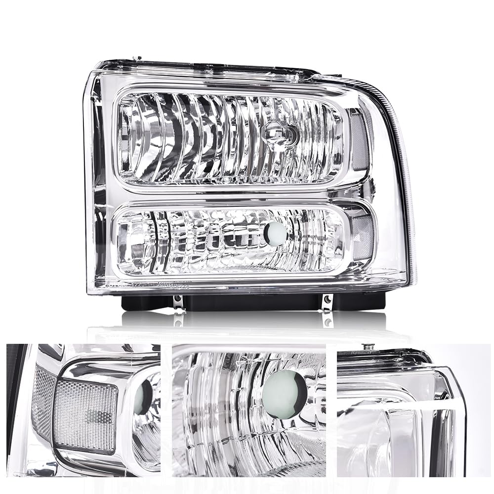 PIT66 Headlights Assembly Fit 1999-2004 Ford F250 F350 F450 F550 Super Duty