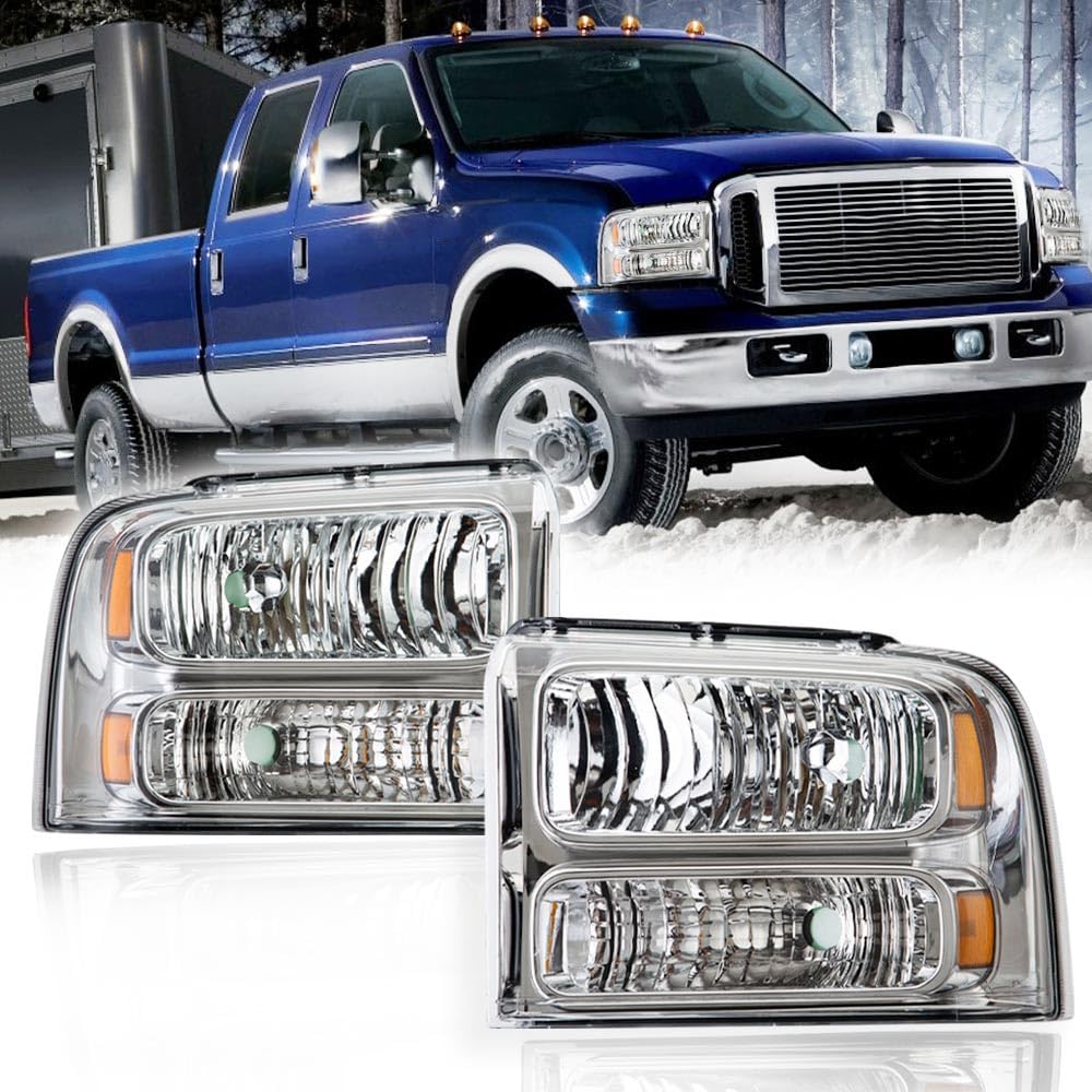 PIT66 Headlights Assembly Fit 2005-2007 Ford F250 F350 F450 F550 Super Duty