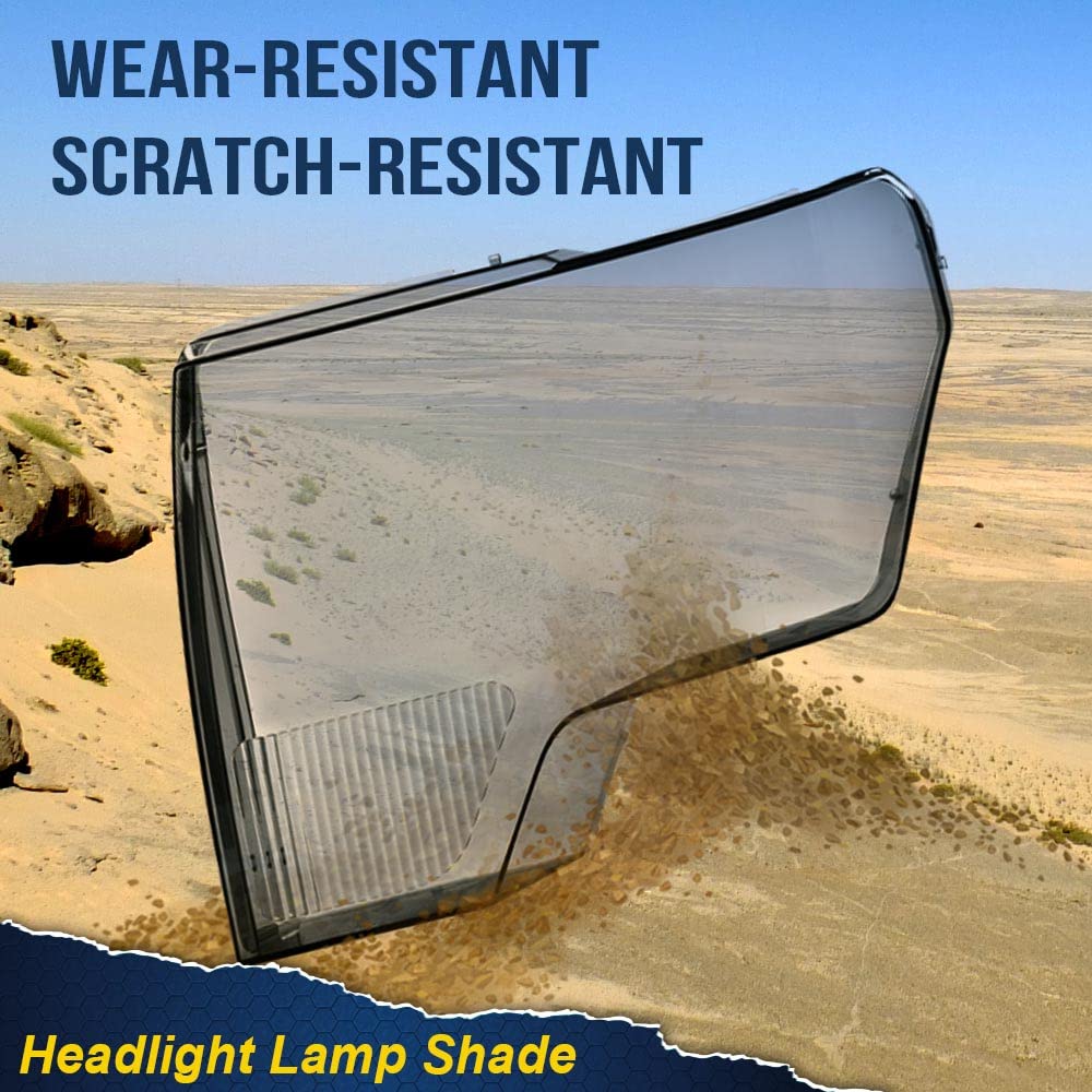 PIT66 Headlight Lens Cover, Compatible with 2009-2014 Ford F150 (Not Compatible on Models w/Factory HID Headlights) Smoky