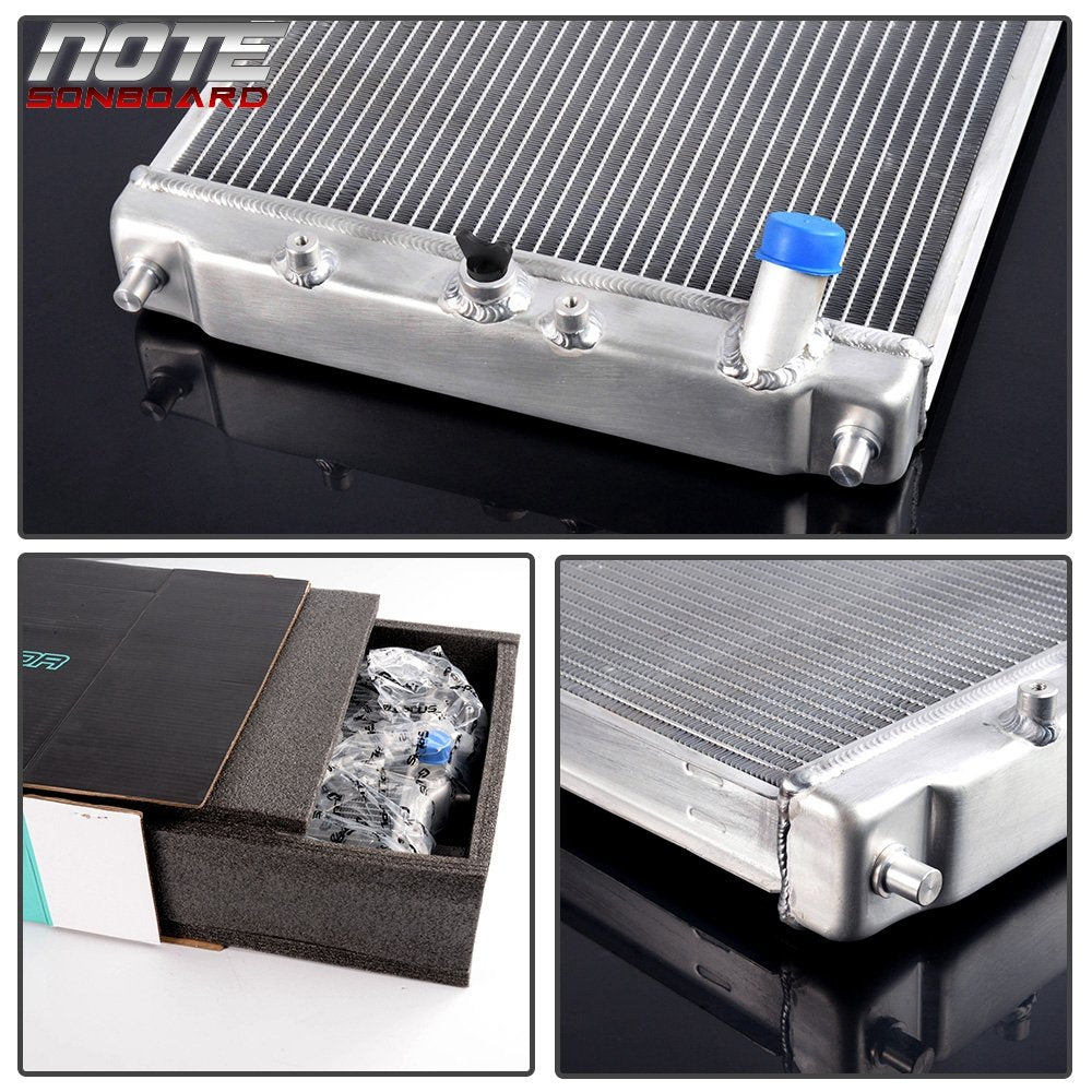 3Row 52MM Aluminum Radiator, Compatible with 92-00 Honda Civic D15 D16 EG EK (In/Out 28mm)