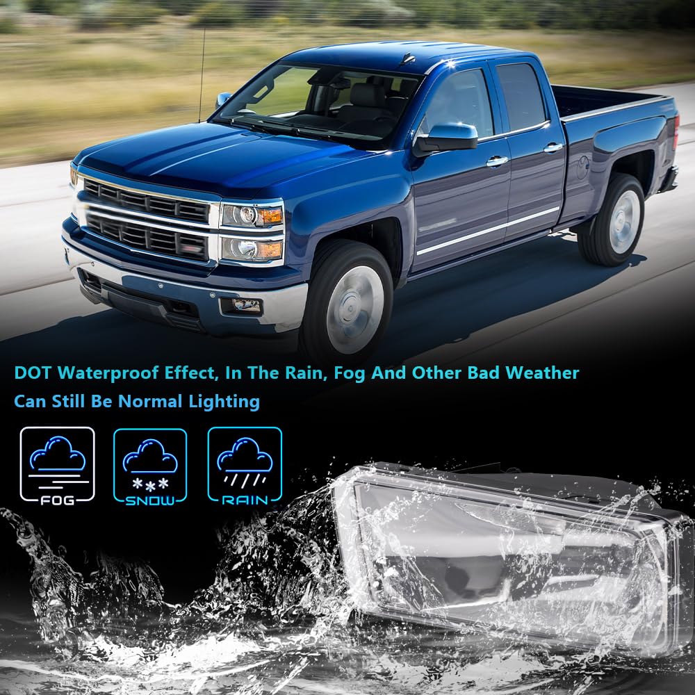 PIT66 Front Bumper Fog Light, Compatible with 2007-2015 Chevy Silverado