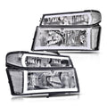 PIT66 LED DRL Headlights Assembly Front Headlamp Fit 2004-2012 Chevy Colorado&GMC Canyon/Fit 2006 Isuzu i-280 i-350/07-08 Isuzu i-290 i-370 Clear Lens Chrome Housing Clear Reflector