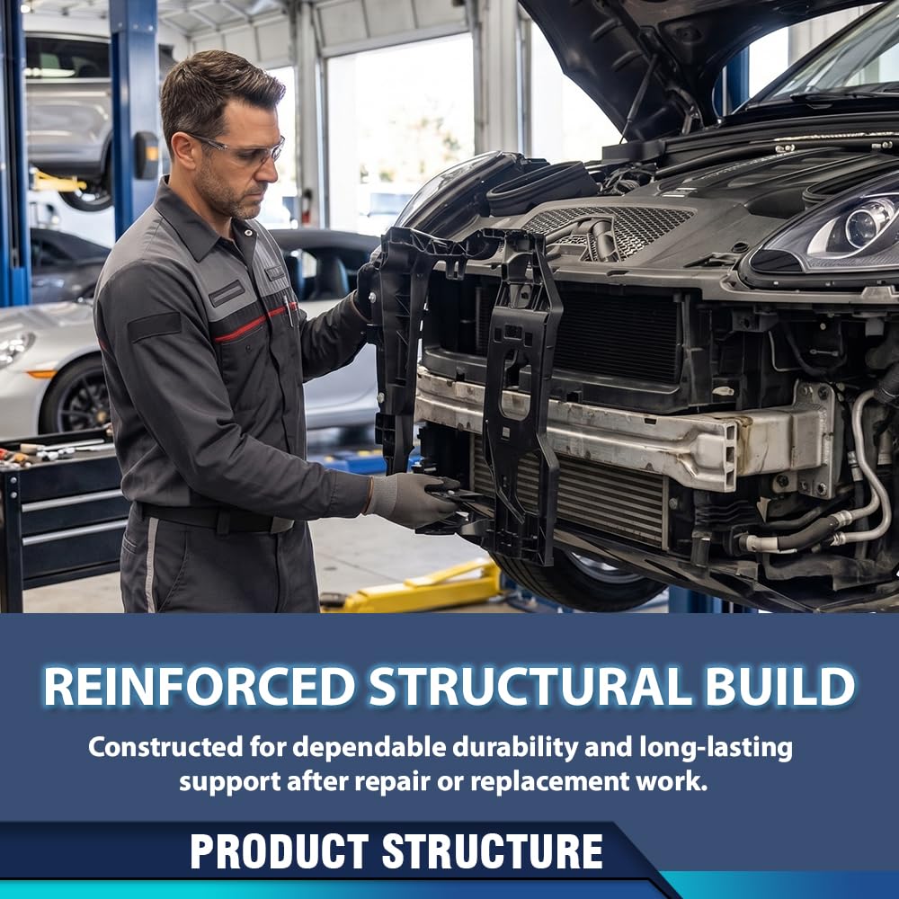 PIT66 Left Intermediate Radiator Support Assembly w/Bracket Compatible with Porsche Macan 2015–2018 OEM 95B805295 Cooling System Support Frame