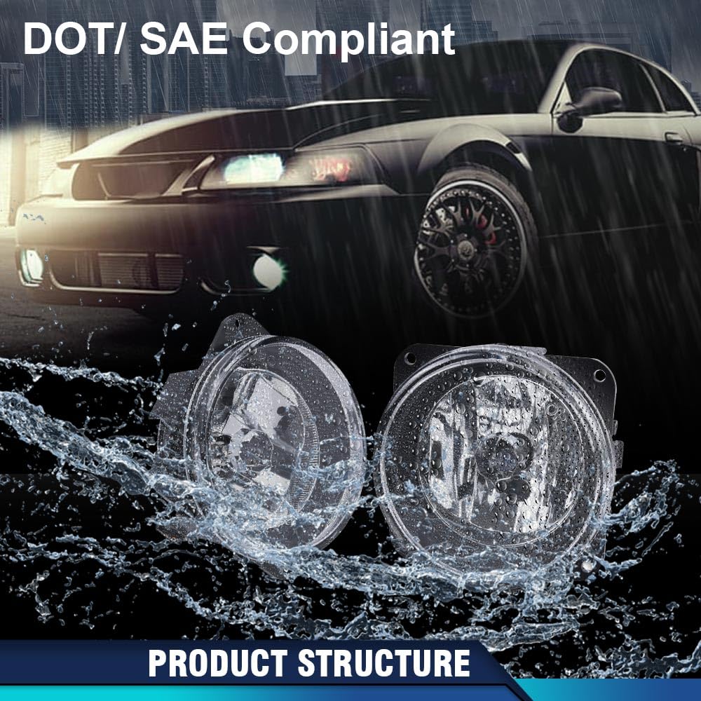 PIT66 Fog Light Compatible with 2003-2004 Ford Mustang Cobra
