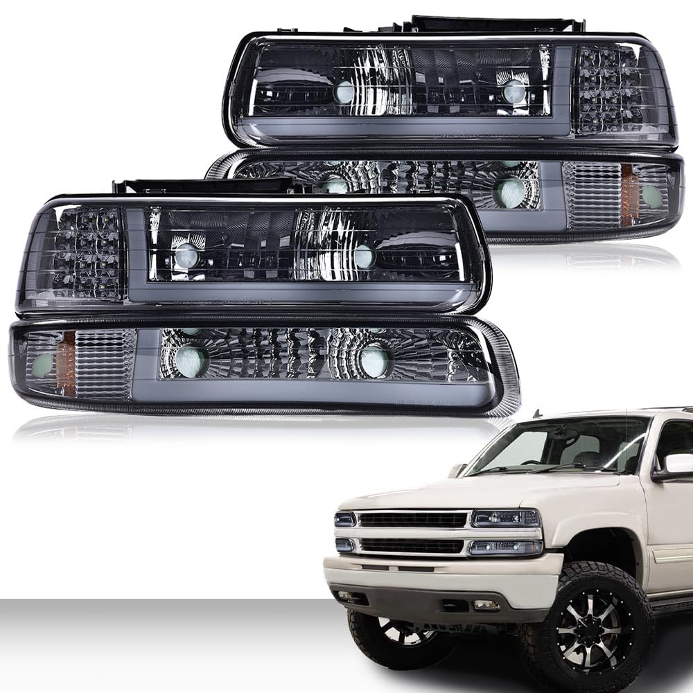 PIT66 LED DRL Headlights Fit 1999-2002 Chevy Silverado 1500/2500/3500 HD