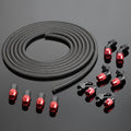 PIT66 AN6 16.4Ft Stainless Steel & Nylon Braided Fuel Line Hose + Fitting Hose End Adaptor Kit Black (Tube OD: 14mm ID: 9mm)