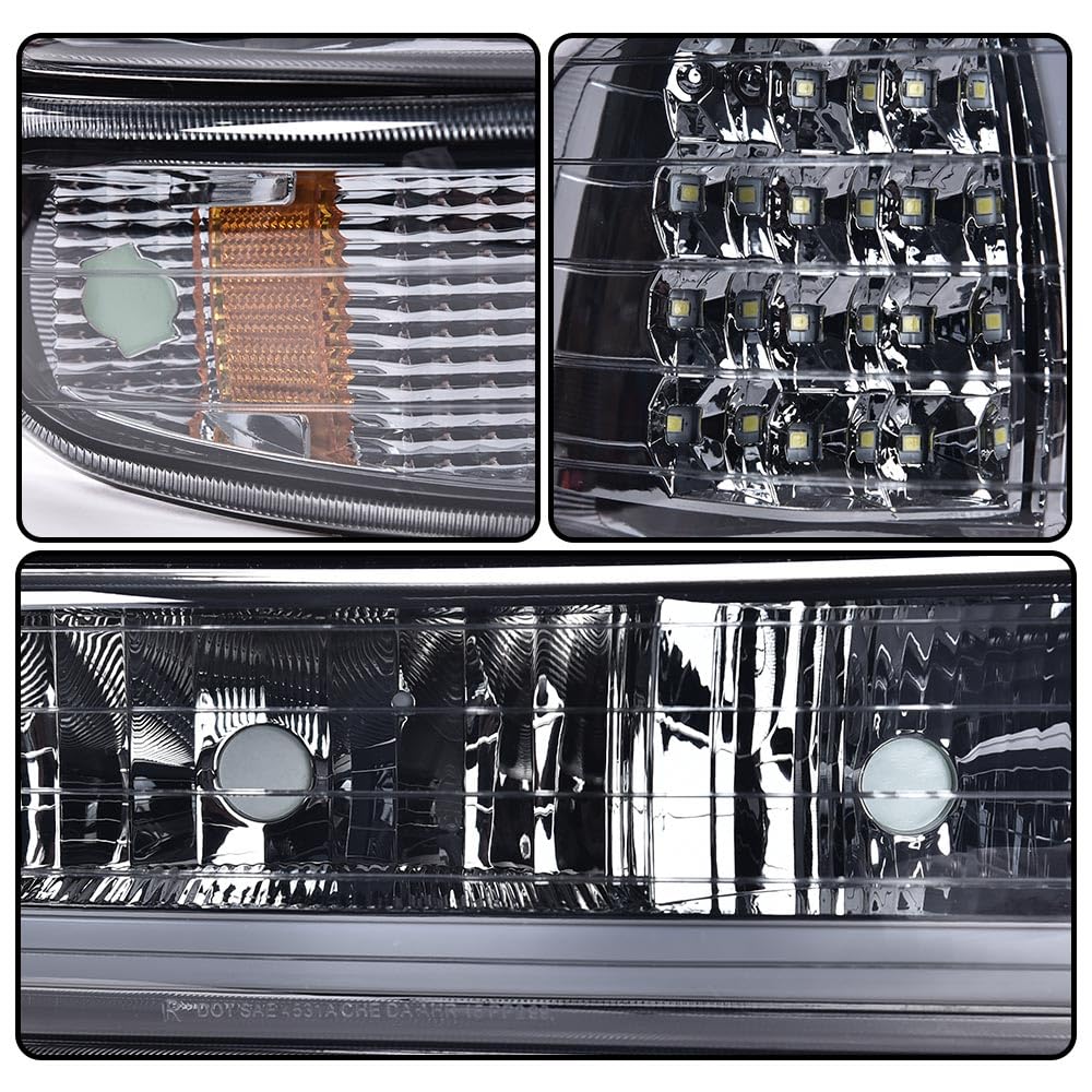 PIT66 LED DRL Headlights Fit 1999-2002 Chevy Silverado 1500/2500/3500 HD