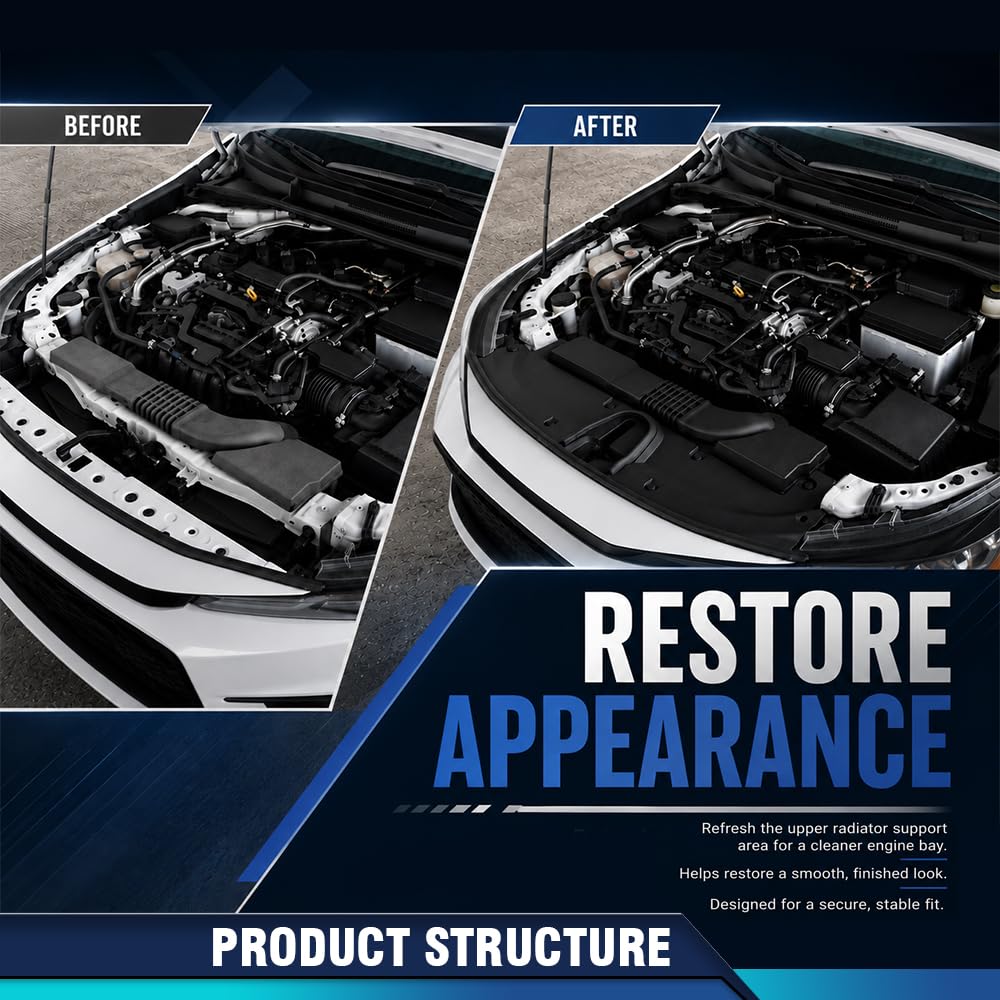 PIT66 Radiator Support Cover PP Black Fit Toyota Corolla 2019-2022