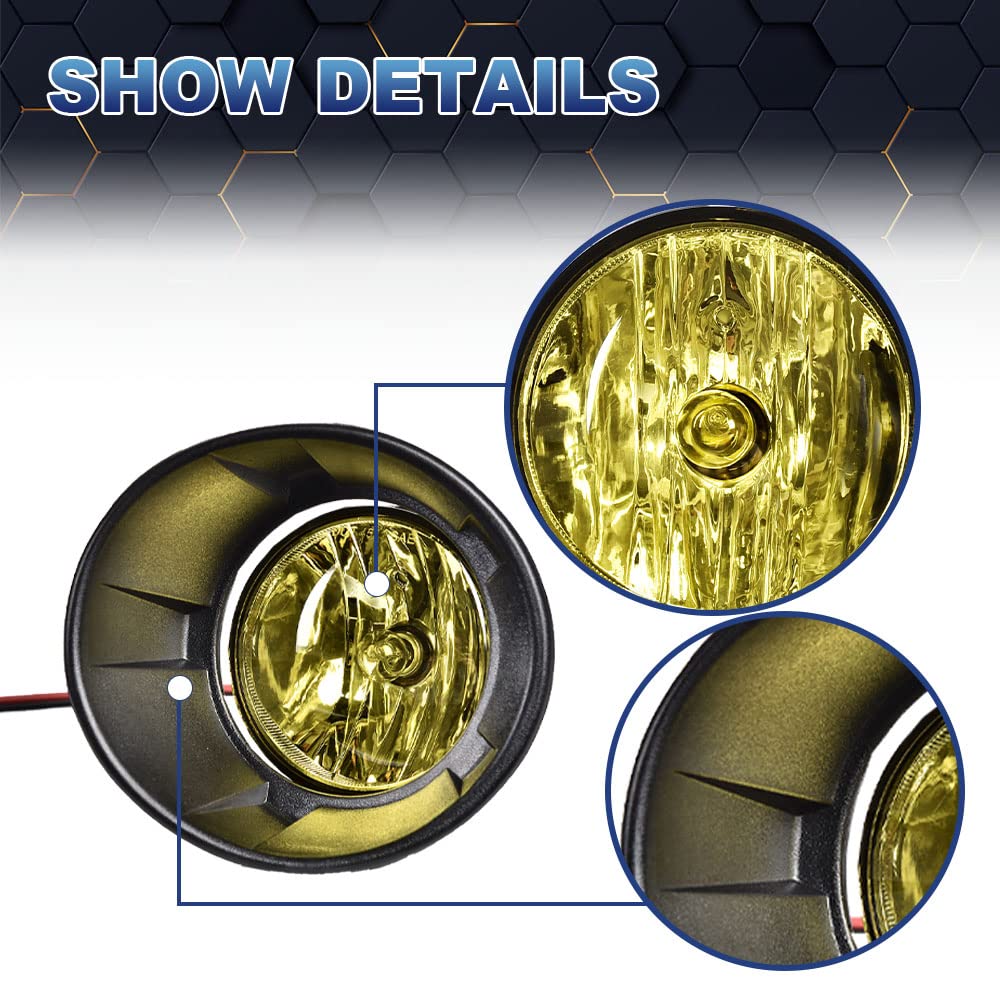 PIT66 Fog Lights, Compatible with 2010-2013 Chevy Camaro (Not Fit for ZL1 Models or RS (RALLY SPORT) Models) Yellow #GM1038118