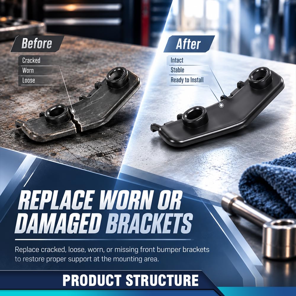 PIT66 Front Bumper Bracket Retainer Black Pair Fit BMW X1 2016-2022