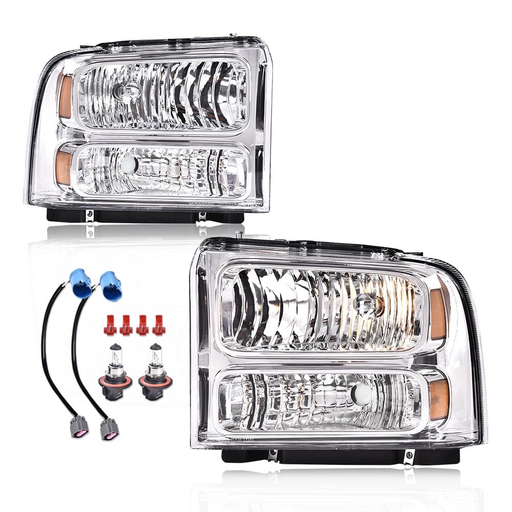 PIT66 Headlights Assembly Fit 1999-2004 Ford F250 F350 F450 F550 Super Duty