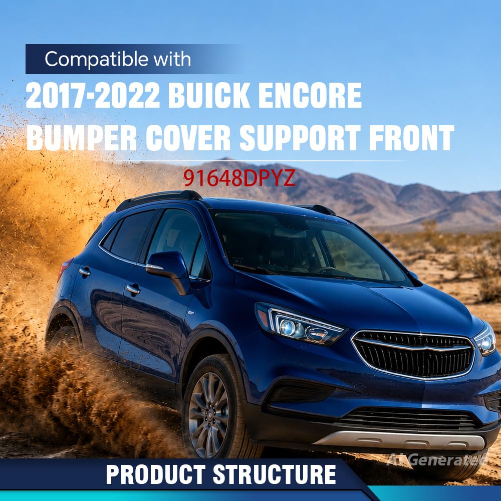 PIT66 Front Bumper Cover Support Iron Black Fit Buick Encore 2017-2022