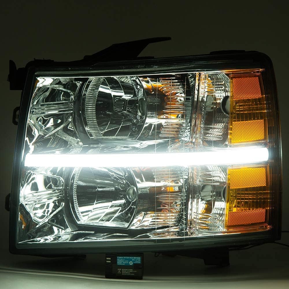 PIT66 LED Bar Headlights Fit 2007-2013 Chevy Silverado 1500/2500/3500 HD