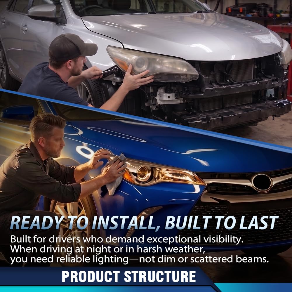 PIT66 Headlight Assembly Fit Toyota Camry LE SE XLE XSE Hybrid 2015-2017