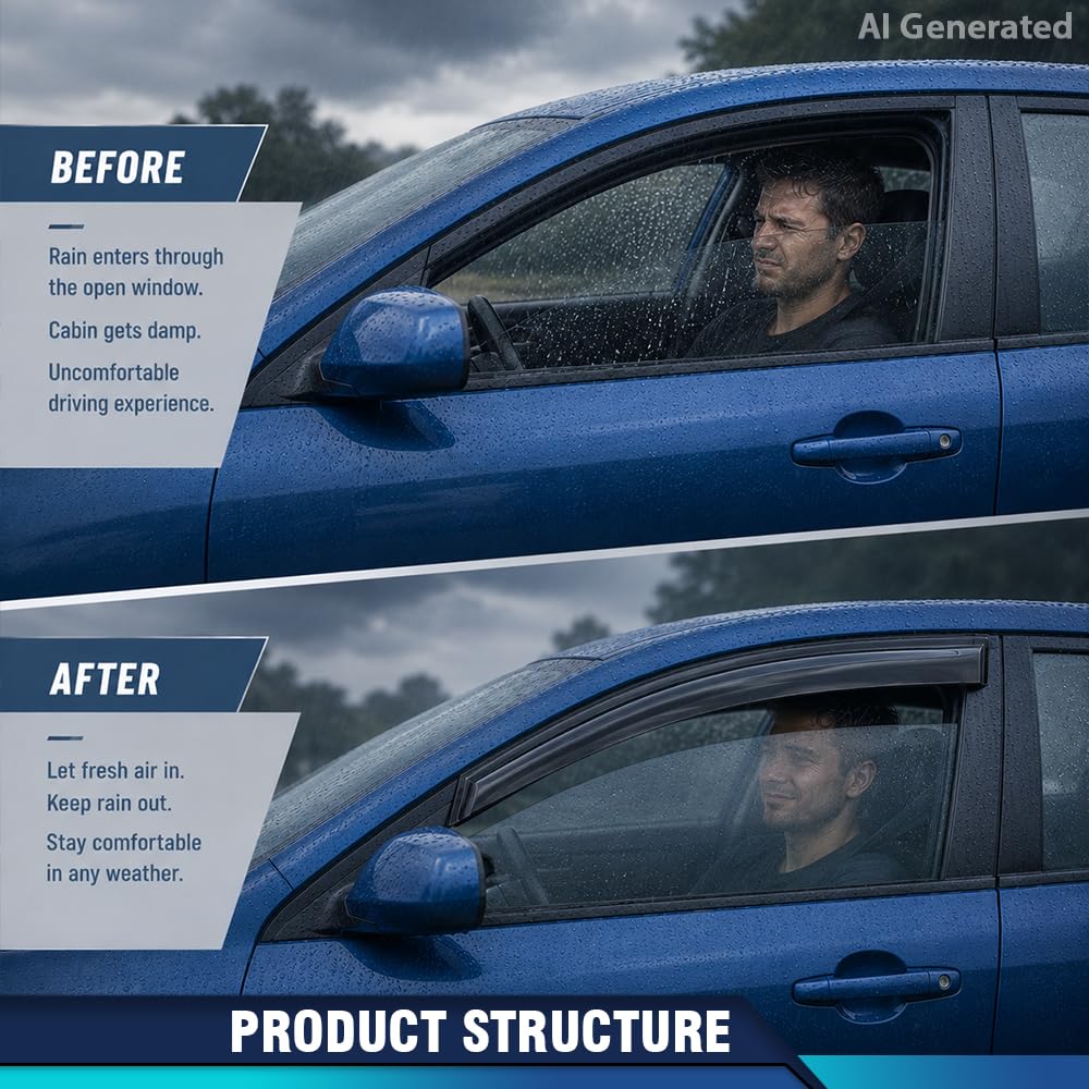 PIT66 Window Visors Rain Guards PMMA 4PCS Smoke