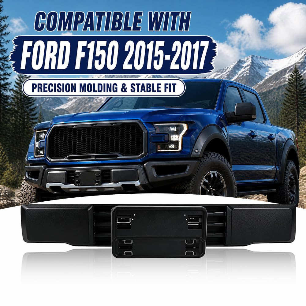 PIT66 Front Bumper & License Plate Bracket, Compatible with 15-17 Ford F150