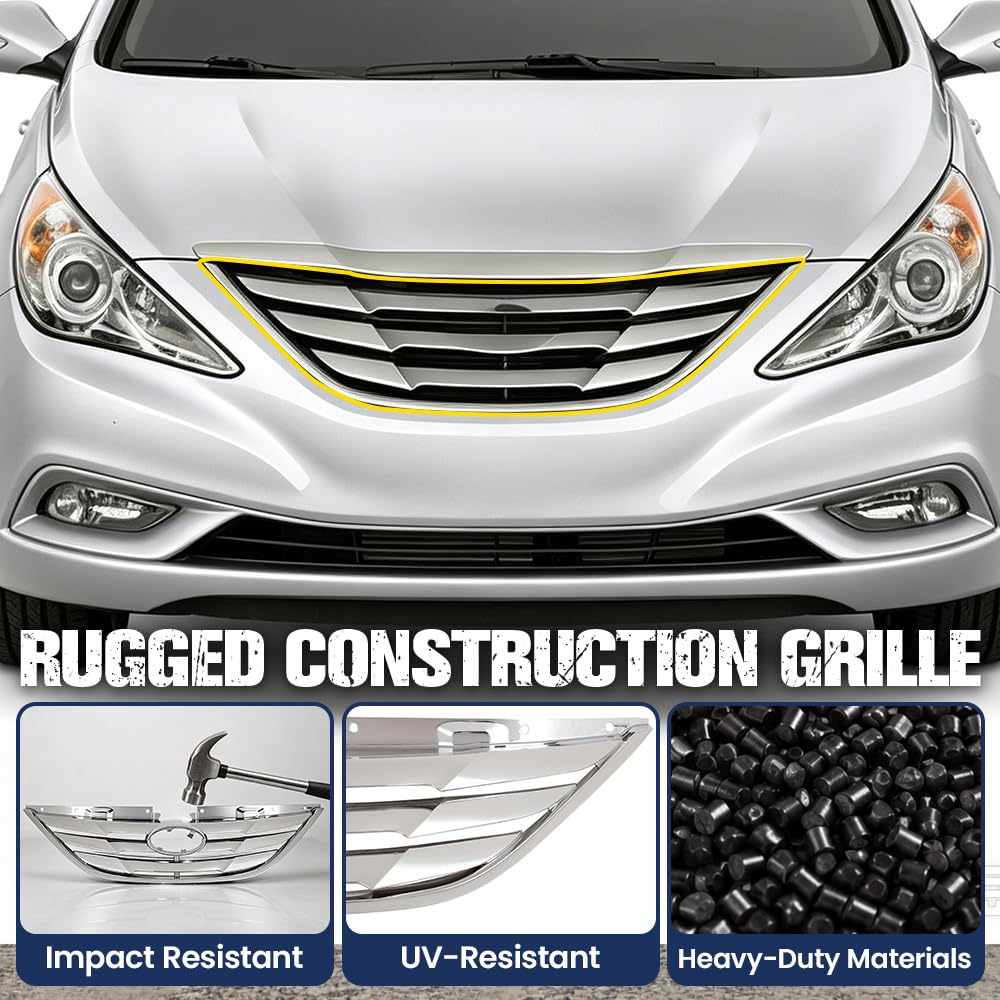 PIT66 Front Grille Assembly Grill Chrome Fit Sonata 2011-2013