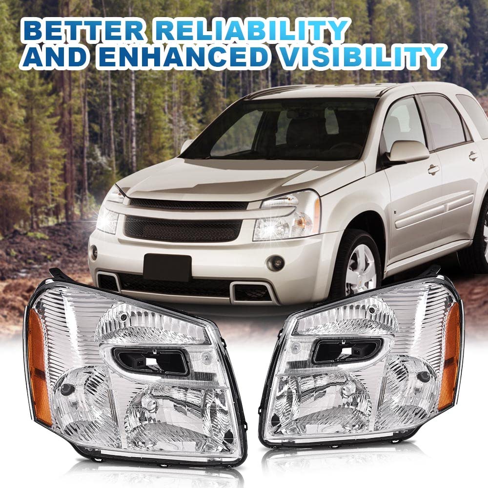 PIT66 Headlight Assembly Compatible with 2005-2009 Chevy Equinox Driver & Passenger Side Headlamps Replacement GM2503254 GM2502254