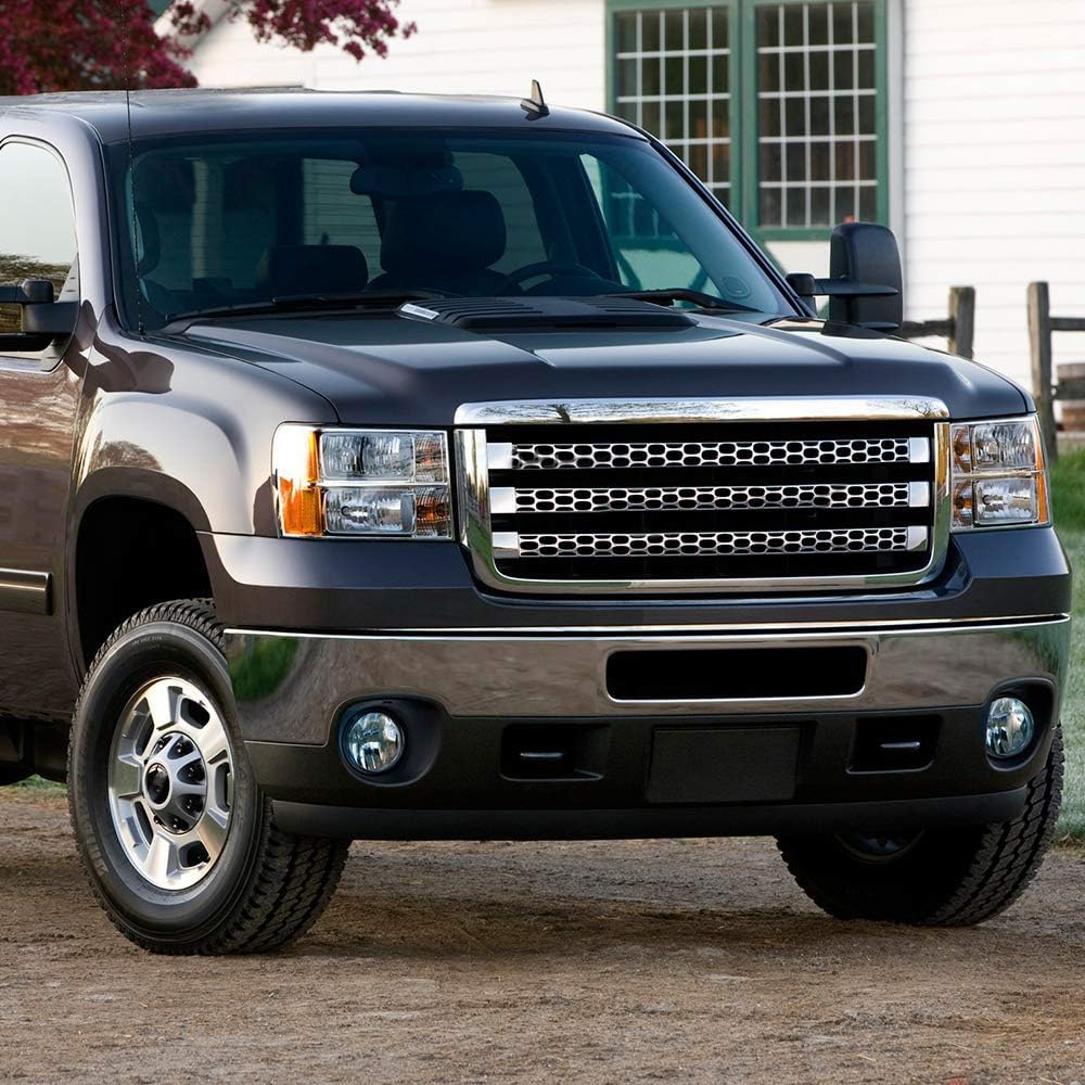 PIT66 Front Bumper Fog Lights, Compatible with 2007-2013 GMC Sierra 1500/2007-2014 GMC Sierra 2500HD/3500HD (Do Not Compatible on Classic Model) Left+Right Smoked Lens