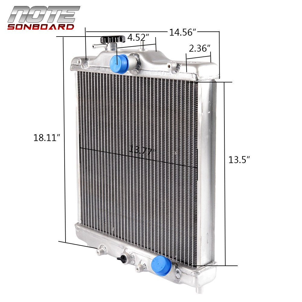 3Row 52MM Aluminum Radiator, Compatible with 92-00 Honda Civic D15 D16 EG EK (In/Out 28mm)
