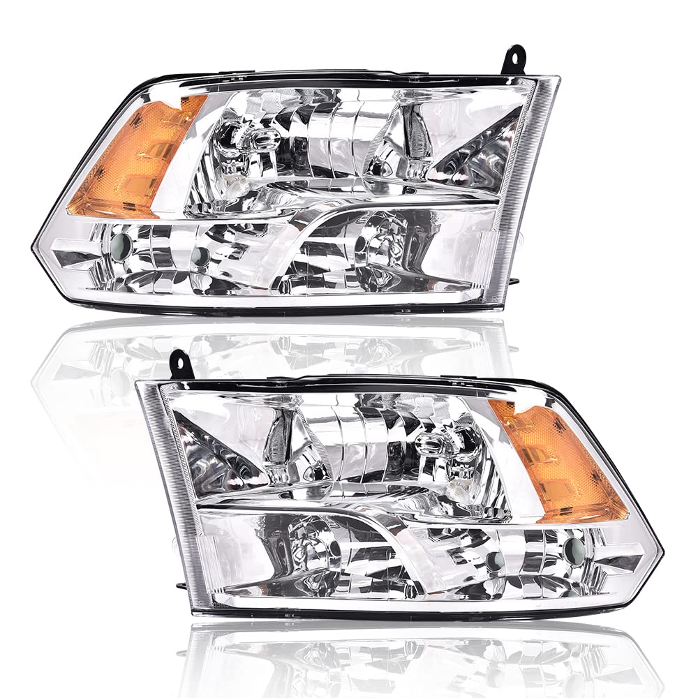 PIT66 Headlights Assembly Fit 2009-2012 Dodge Ram Only for Quad Models