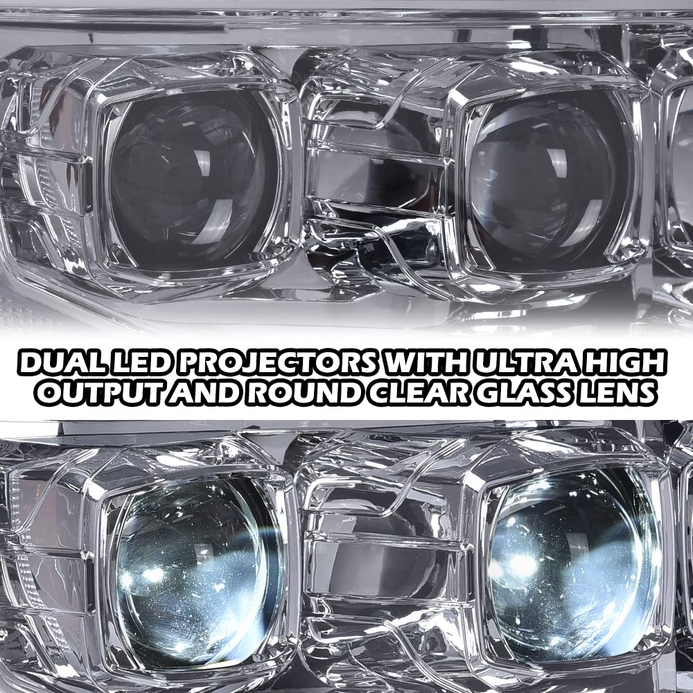 PIT66 Dual Convex LED Projector Headlights Assembly Fit 2009-2014 Ford F150