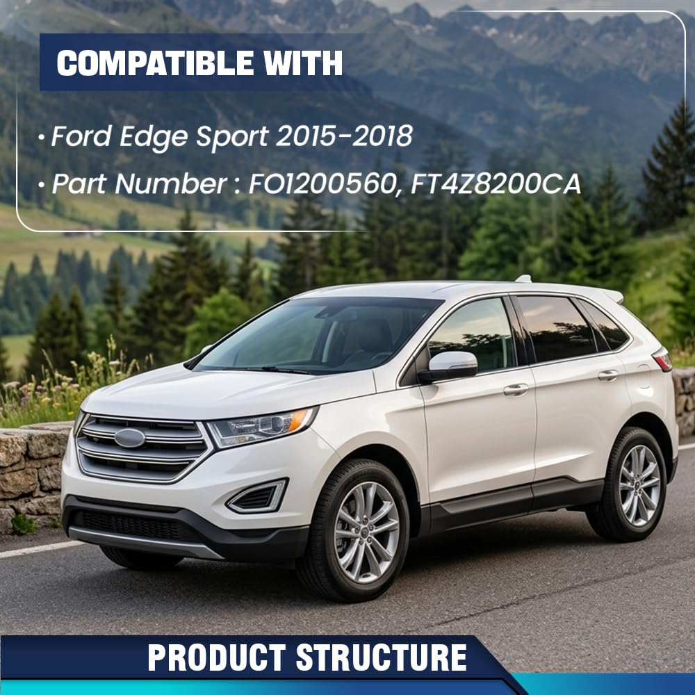 PIT66 Chrome Front Upper Bumper Grille Fit Ford Edge 2015‑2018