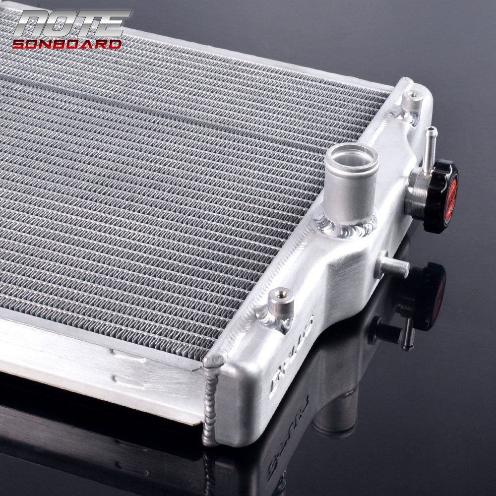 PIT66 2 ROW 42mm Aluminum Radiator, Compatible with 92-00 Honda Civic B16A B18C Type R (In/Out 32mm)